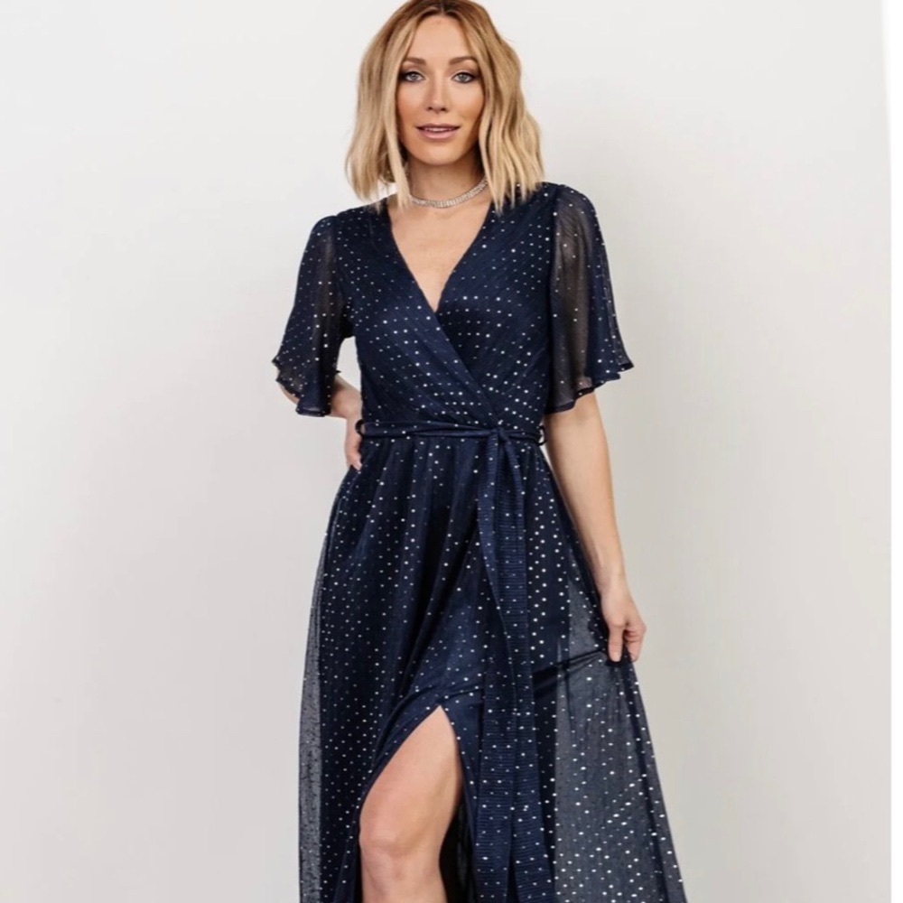 BALTIC BORN Grace Navy Sparkle Gown. Size M
